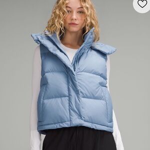 Lululemon Wunder Puff cropped vest Blue Willow size 6